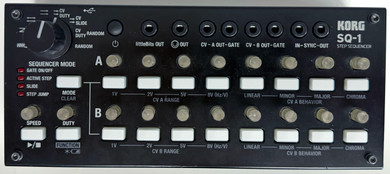 The SQ-1 is a compact step sequencer with 2 x 8 steps.