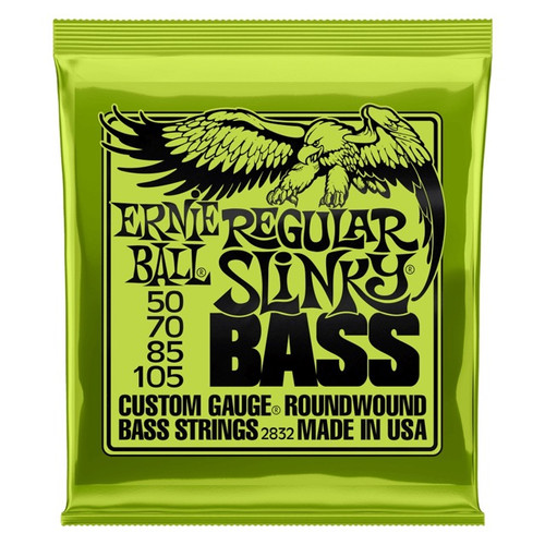 Ernie Ball Nickel Wound Electric Bass Strings are made from nickel plated steel wrapped around a hex shaped steel core wire.