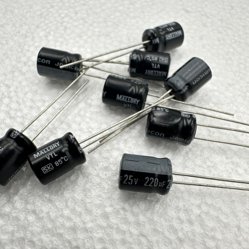 220uf 25v Mallory VTL Low ESR Electrolytic Capacitor