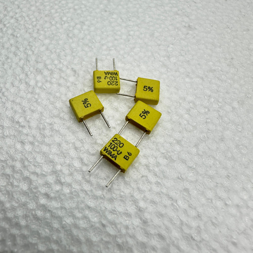 5 PACK WIMA FKC2 220pf 100V 5% Polycarbonate Film Foil Capacitors .22nf
