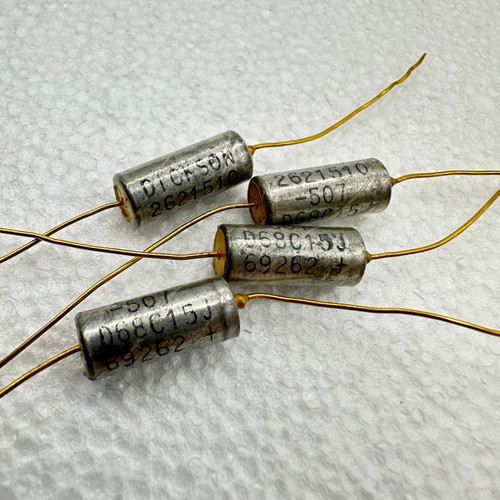 Dickson 68uf 16V 5% Military Spec Tantalum Capacitor Gold Leads NOS .068uf
