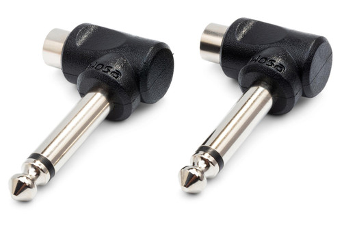 Right-angle Adaptors, RCA to 1/4 in TS, 2 pc