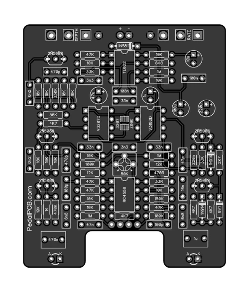 PedalPCB Cepheid Chorus PCB - (Compare to Boss CE-2 Chorus)