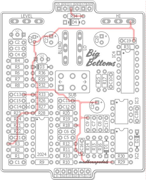 Drawing of Big Bottoms circuit board