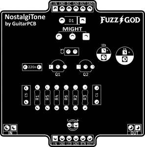 Image of the Guitar PCB Fuzz God PCB.