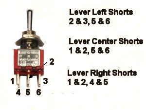 Mini-Toggle DPDT (ON-ON-ON type 2)  PC Pin