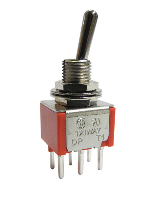 Mini-Toggle DPDT (ON-OFF-ON) PC Pin Std  Lever