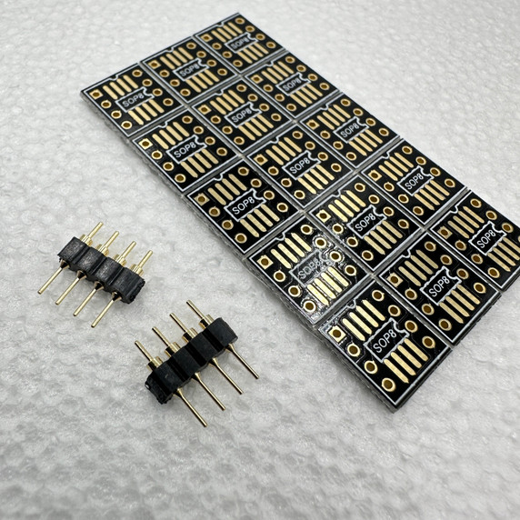 Gold SOIC8 TSOP8 SSOP8 TSSOP8 MSOP8 to DIP8 Dual Single Op-Amp Adapter with Gold Headers