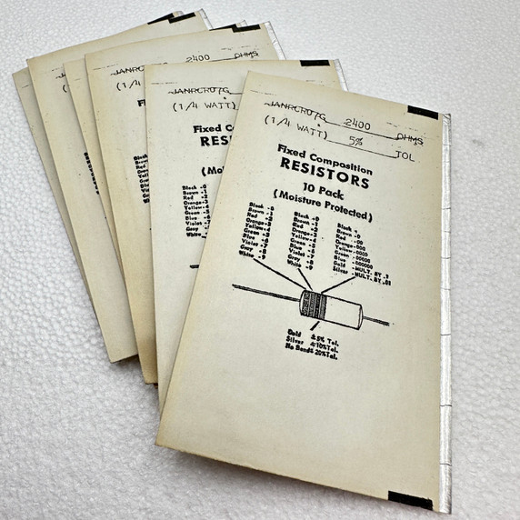 10 PACK Sealed 2.4K 1/4w 5% Stackpole Carbon Comp Resistors NOS