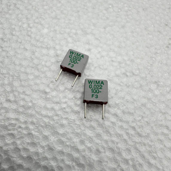2 PACK WIMA MKP2 .022uf 100V 5% Metallized Polypropylene Capacitors 22nf