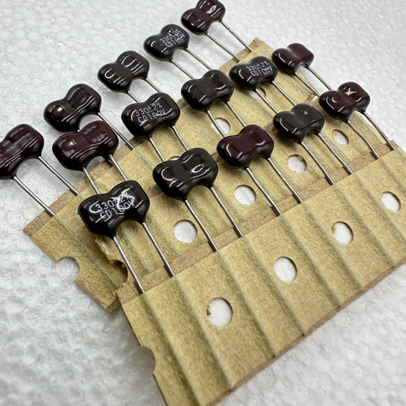 5 PACK 330pf 100v 2% Silver Mica Capacitors CD .33nf