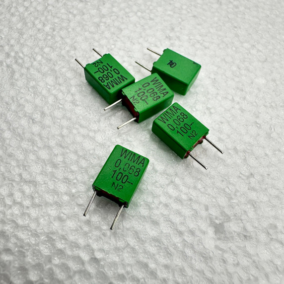 5 PACK WIMA MKP2 .068UF 100V 10% Metallized Polypropylene Capacitors 68nf