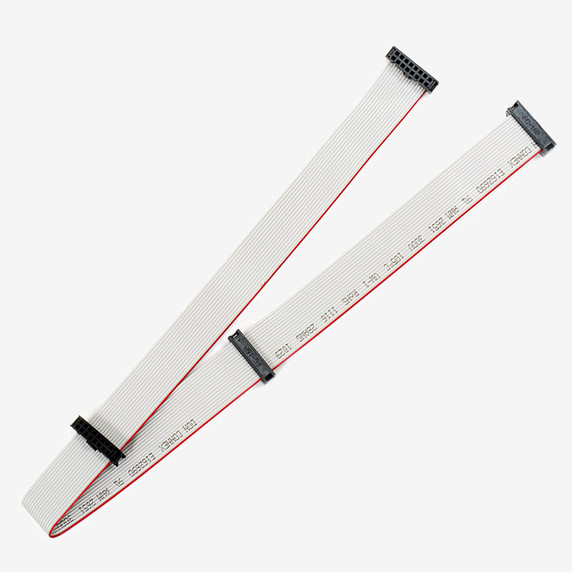 Image of 16-conductor ribbon cable with four 16-pin connectors (20" total length)