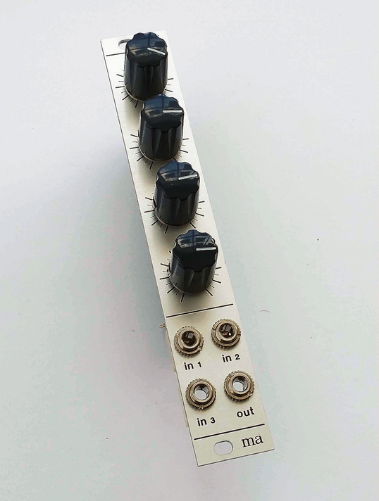 MIX is designed primarily for clean, high-quality audio mixing. It is fully DC-coupled, though, and so retains the ability to be used as a CV mixer when necessary.