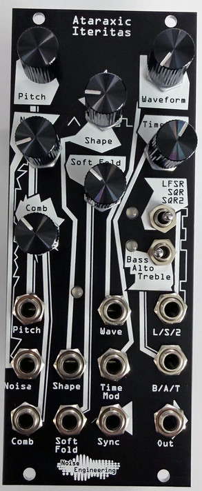 Ataraxic Iteritas is a 10HP oscillator based on the original Ataraxic Translatron but beefed up with loads more features and tonal controls.