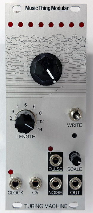 The Turing Machine makes music for you. It's a binary sequencer, based around a 16 bit memory circuit called a shift register.