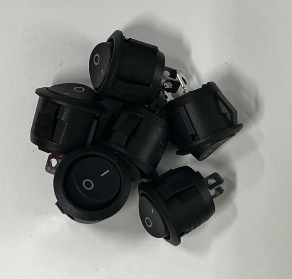 Rocker Switch SPST 20A (AC) 125V Panel Mount Snap-In Black Indicator