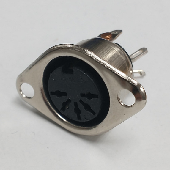 DIN Connector, 5-Pin Panel Mount, MIDI Connector