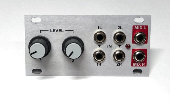 The Stereo Mixer 1U provides a convenient way to combine your mono and stereo sources into a single stereo mix.