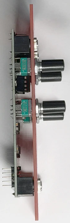 Djupviks Elektronik DE-25 Pure Eurorack dual sine generator module side view.
