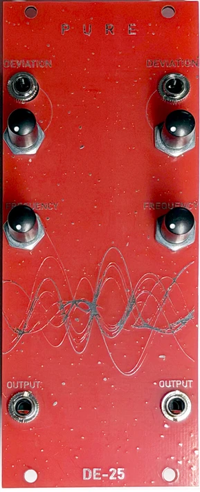 Djupviks Elektronik DE-25 Pure Eurorack dual sine generator module front panel.