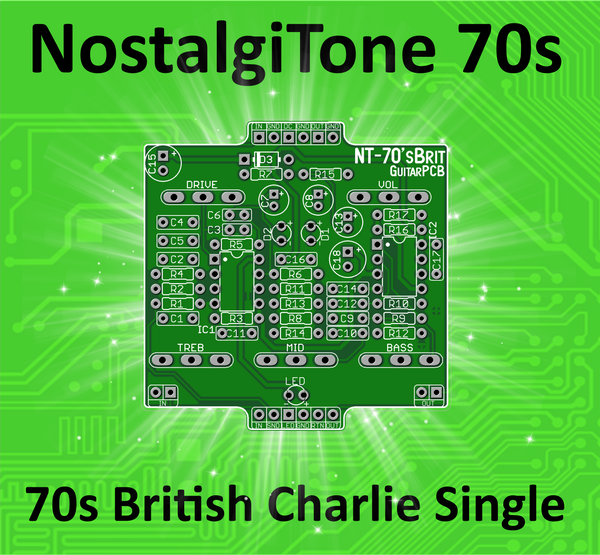 The GuitarPCB NostalgiTone 70s British Charlie captures the essence of the legendary British amp tones.