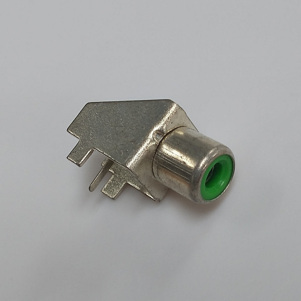 RCA Jack - Right Angle PCB Mount, Green