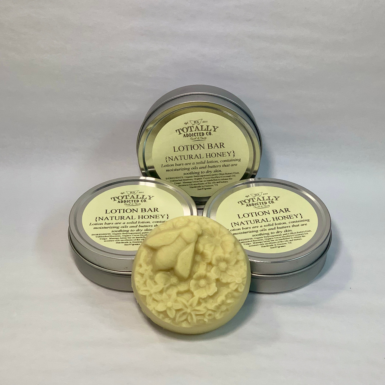 Lotion Bar with Metal Tin / Coconut