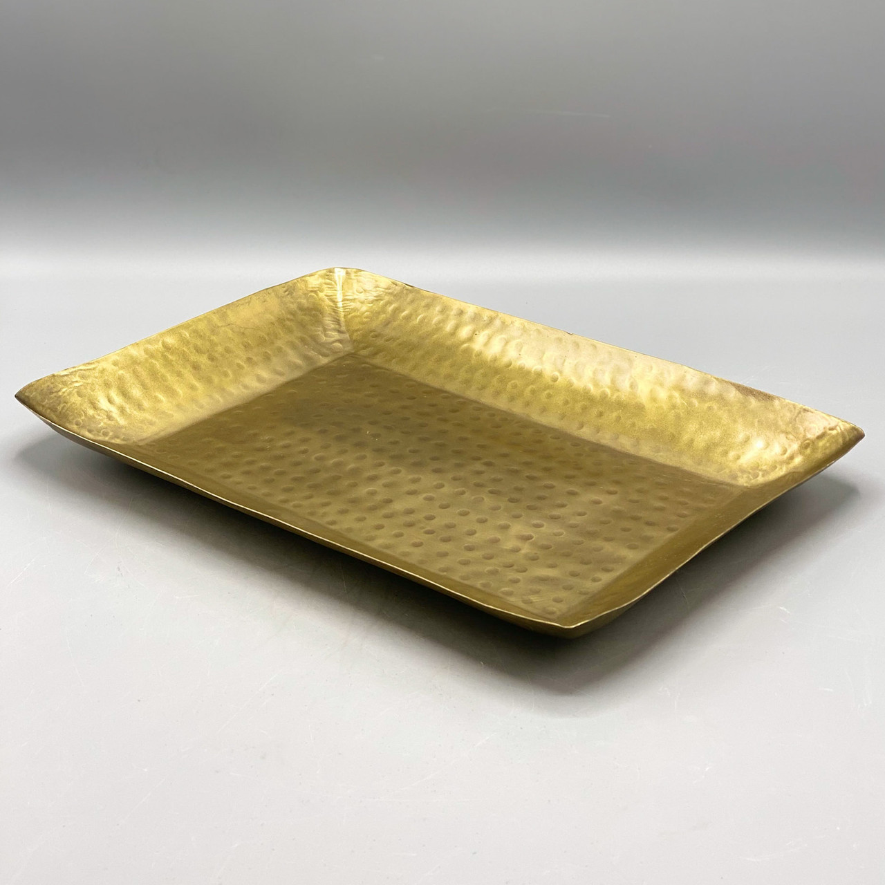 Hammered Metal Tray, Antique Brass Finish