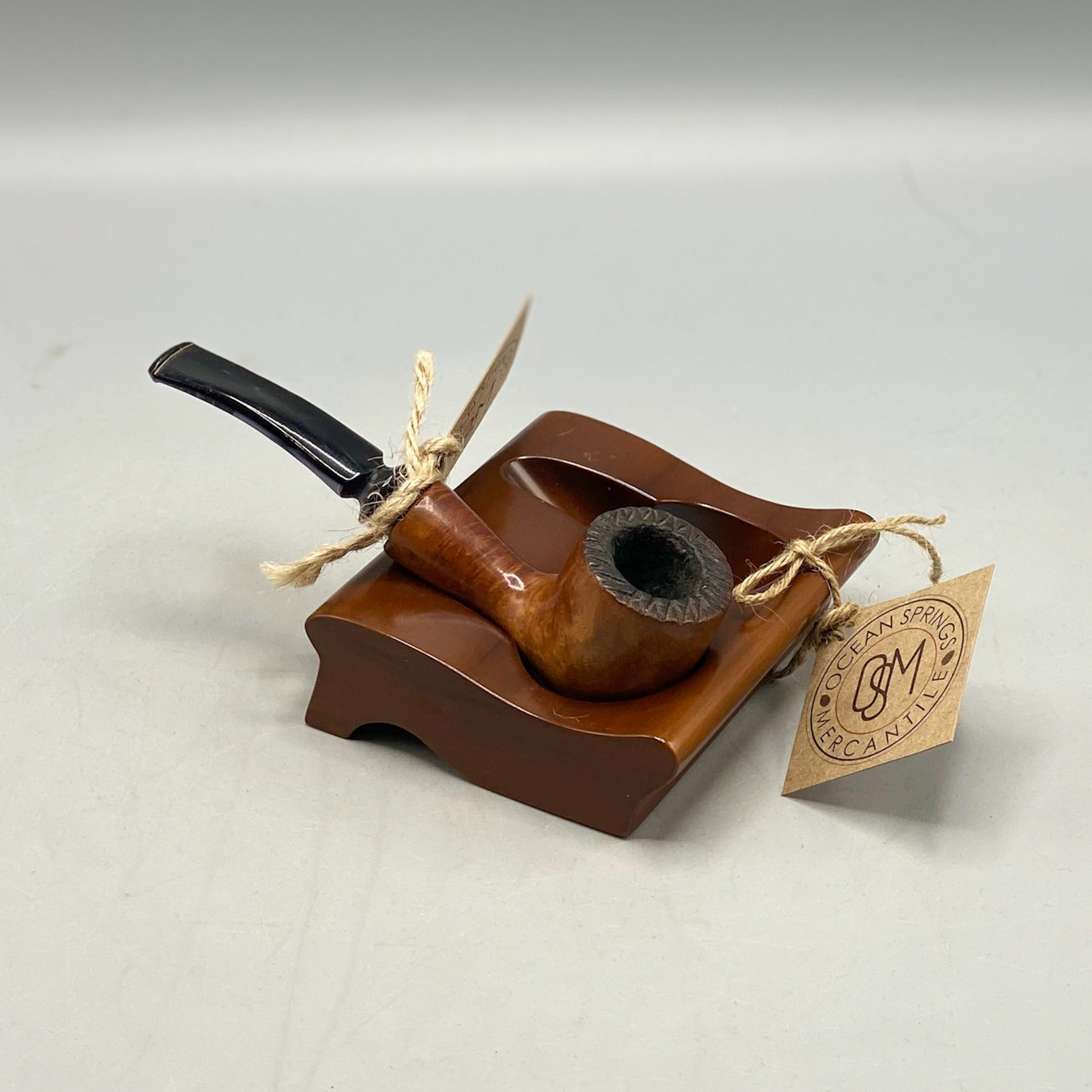 Vintage Dunhill Wood 2 Pipe Rest - Ocean Springs Mercantile
