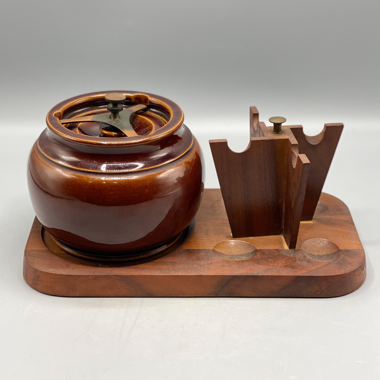 Vintage Denby Cross Keys Pipe Stand & Humidor