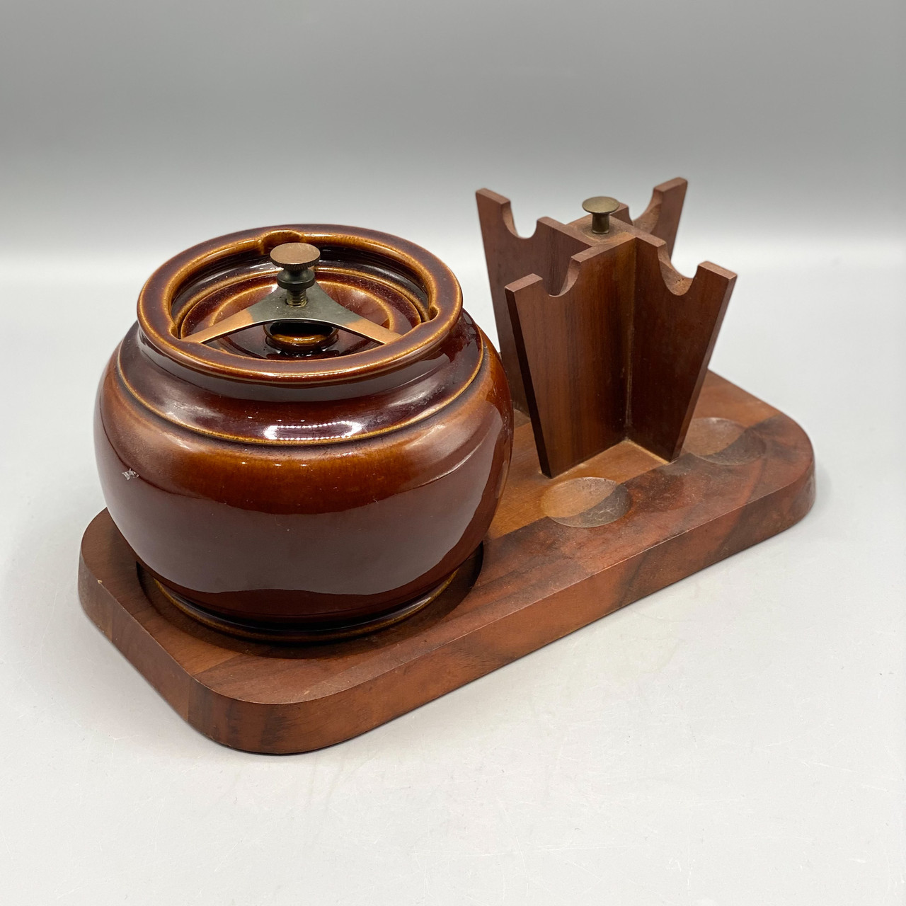 Vintage Denby Cross Keys Pipe Stand & Humidor - Ocean Springs