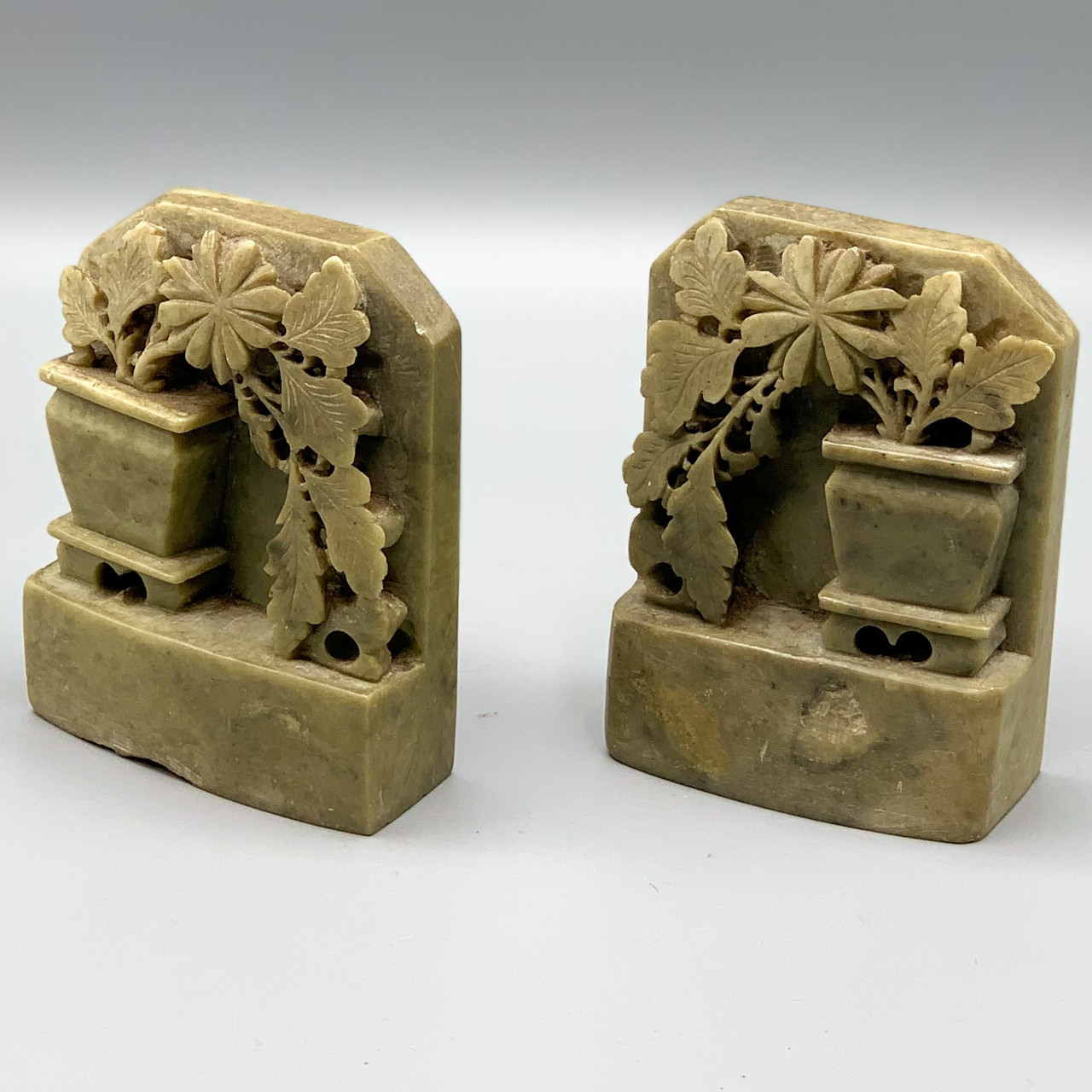 Vintage Soapstone Bookends - Ocean Springs Mercantile