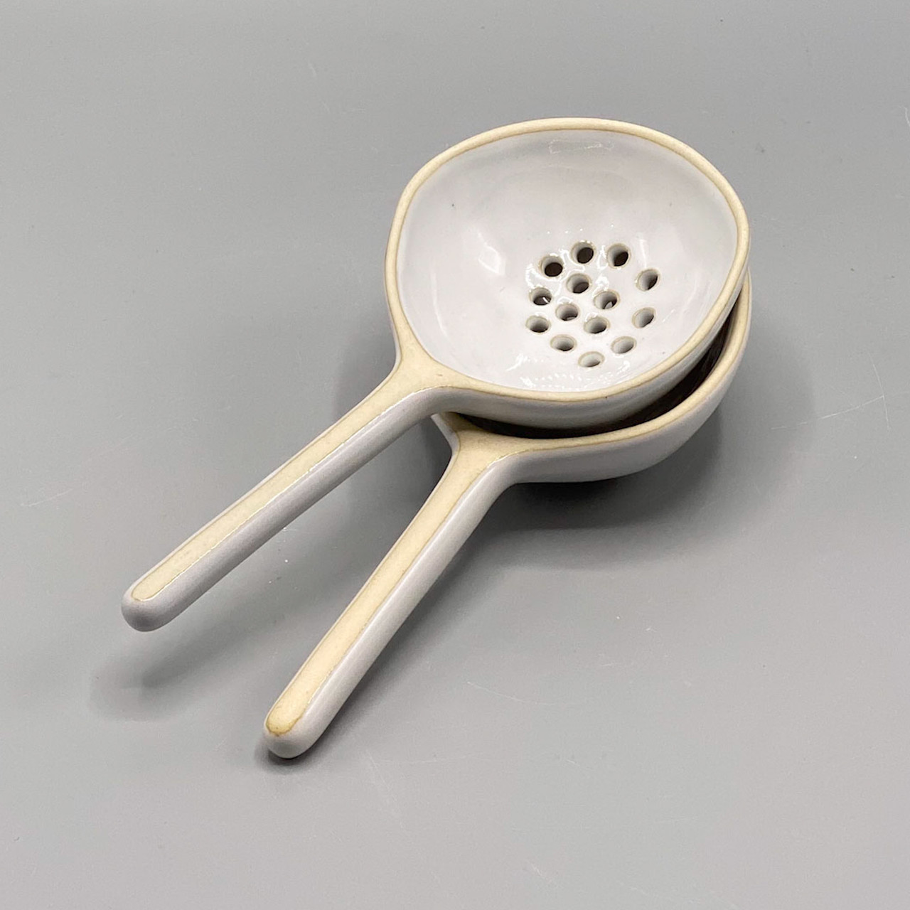 Stoneware Strainer Spoon - Ocean Springs Mercantile