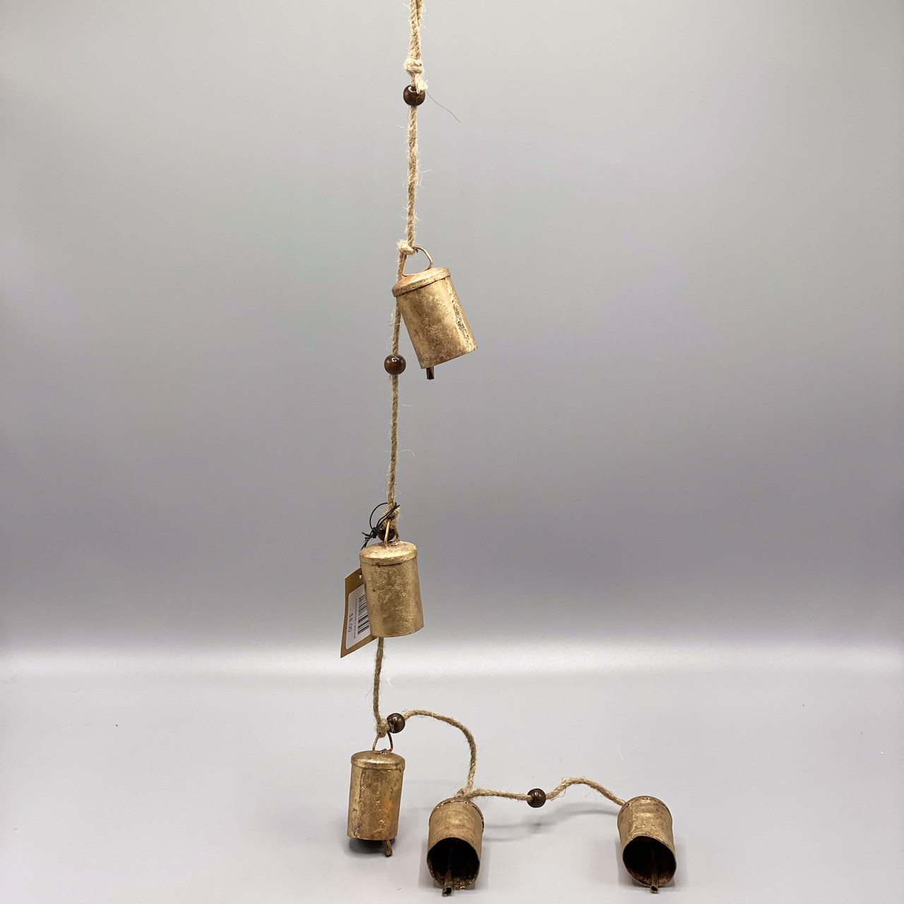 Hanging Metal Bells w/Wood Beads