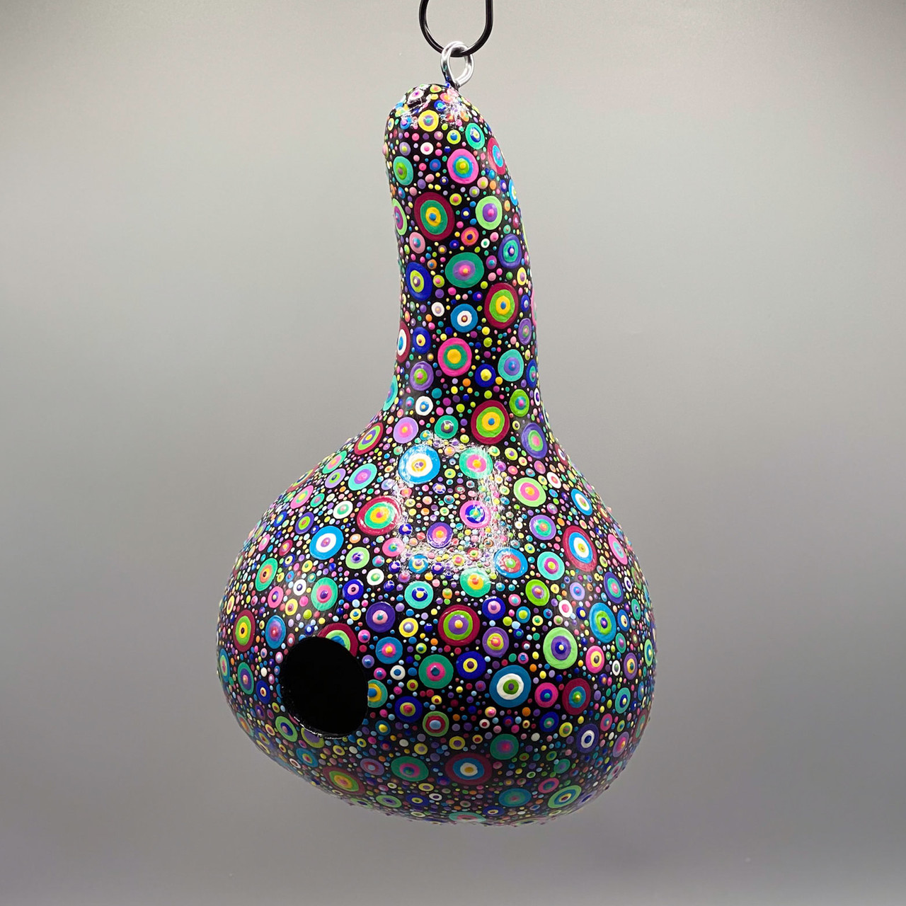 Groovy Dots Hand Painted Gourd Bird House - Ocean Springs Mercantile