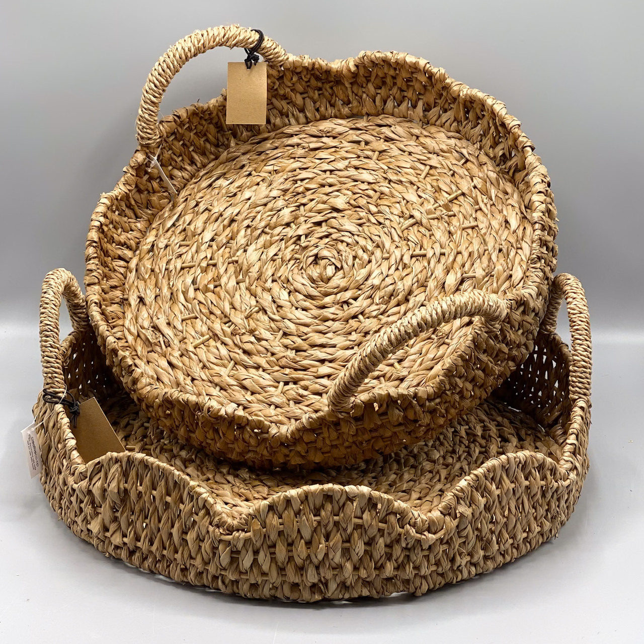 Braided Bankuan & Rattan Tray - Ocean Springs Mercantile