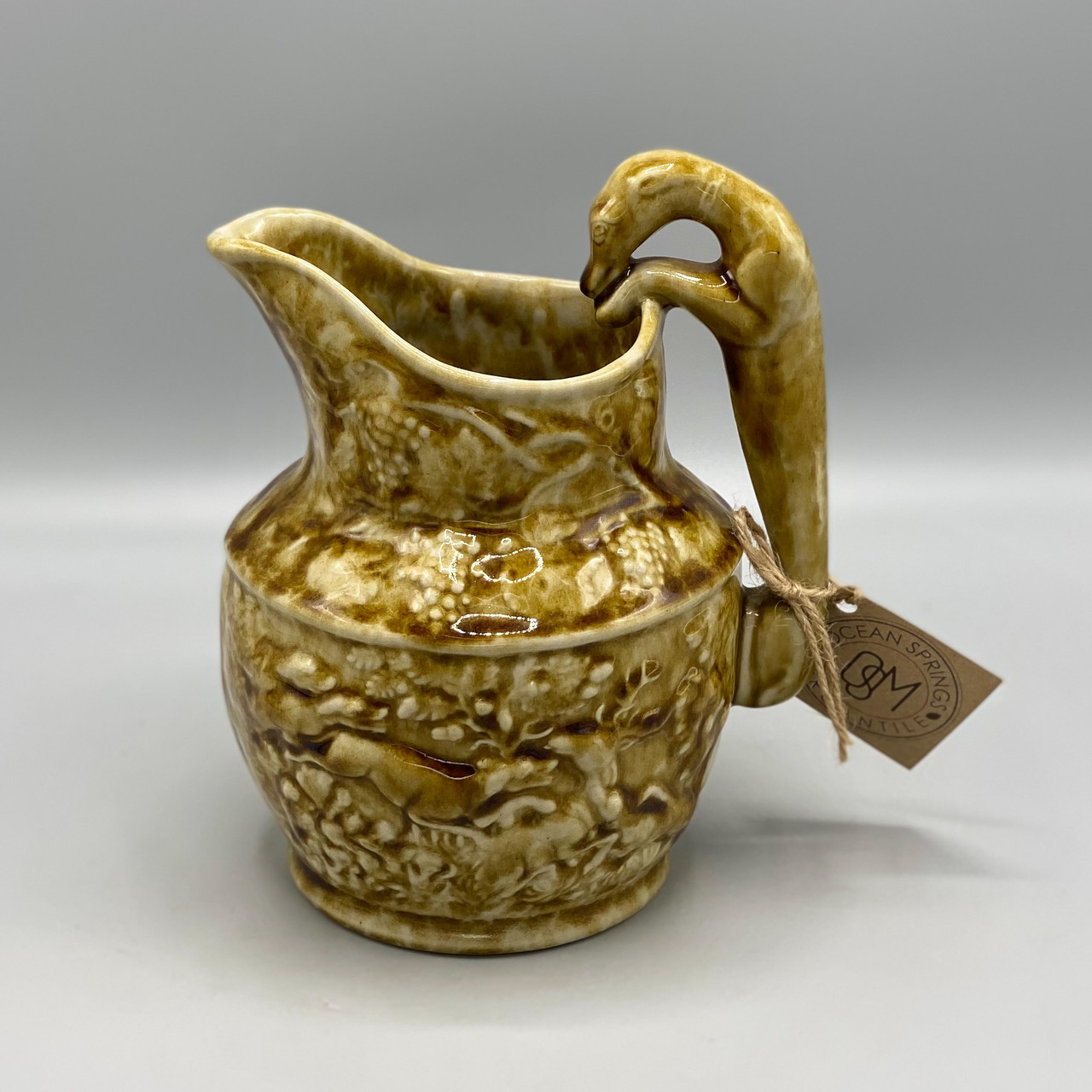 Bennington Stoneware Pitcher w/Hound Handle - Ocean Springs Mercantile