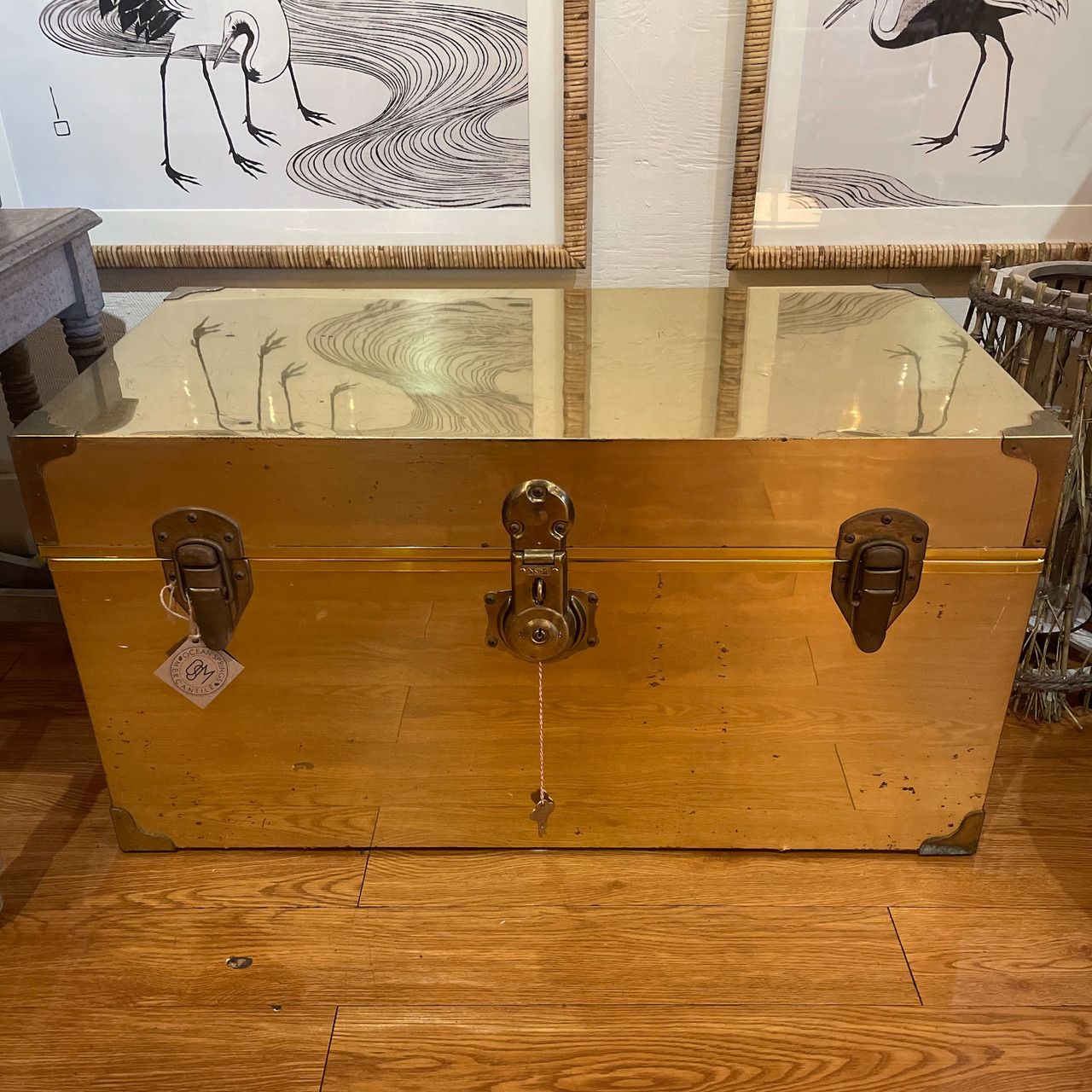 70s Cedar Lined Brass Trunk - Ocean Springs Mercantile