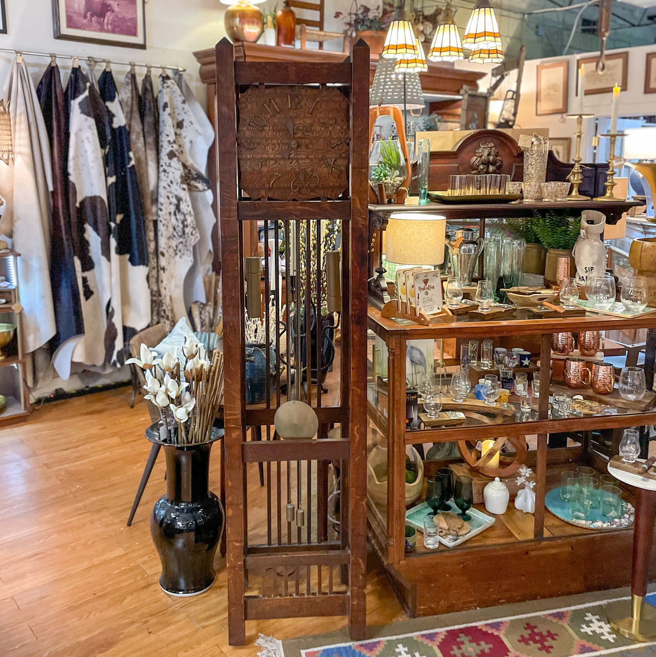 Antique American Mission Arts & Crafts Grandfather Clock - Ocean