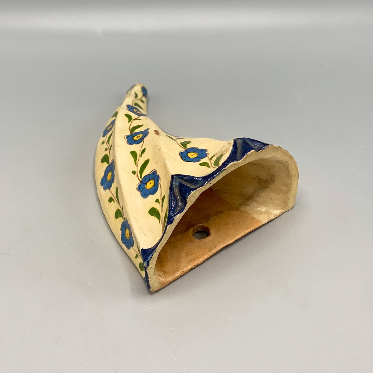Vintage Floral Mexican Pottery Wall Pocket - Ocean Springs Mercantile