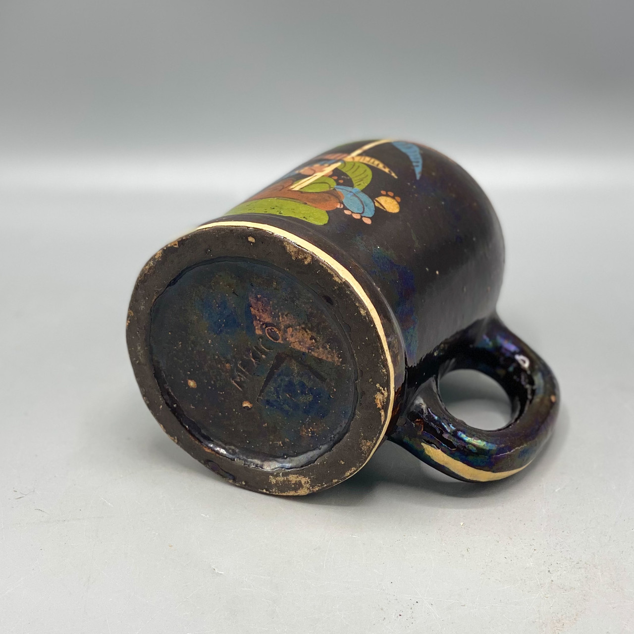 1930s Tlaquepaque Black Glaze Mug - Ocean Springs Mercantile
