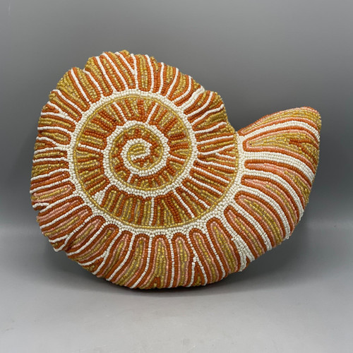 Nautilus Shell Beaded Pillow