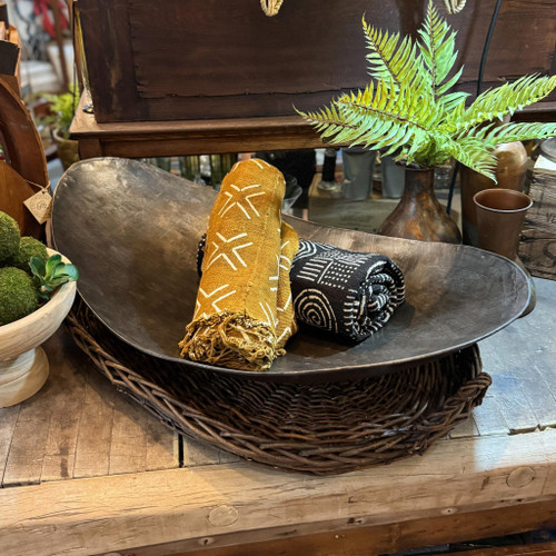 Giant Rustic Iron Oval Bowl