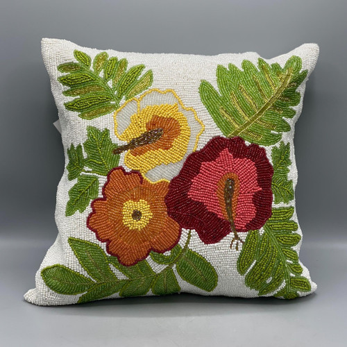 Beaded Flower Pillow
