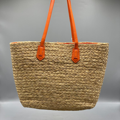 Straw Tote Bag, Orange