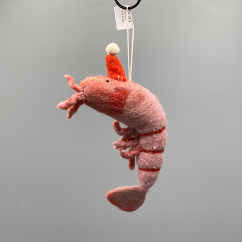 Shrimp Felt Ornament