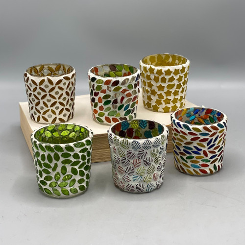 Mosaic Glass Votive Holder