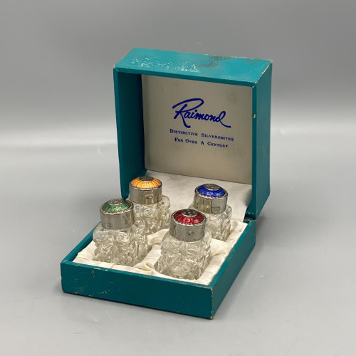 Set of 4 Vintage Crystal Salt & Pepper Shakers