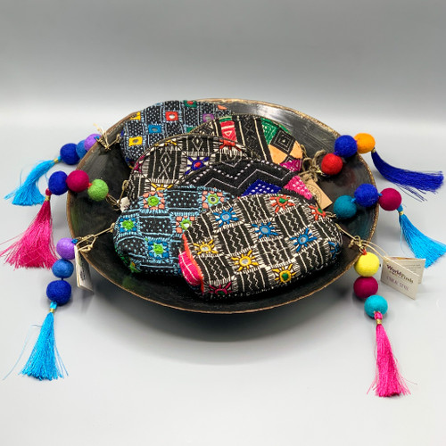 Crescent Pouch with Tassel, handmade in India